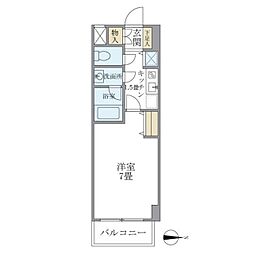 北品川アパートメント 1Kの間取図画像
