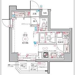 クレヴィスタ亀戸6 ワンルームの間取図画像