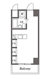 ウィンベルソロ大森2 ワンルームの間取図画像