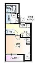 フジパレス堺香ヶ丘ウエスト 1Kの間取図画像