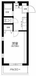JR京浜東北・根岸線 王子駅 徒歩9分の賃貸マンション 2階1Kの間取り