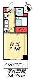 ミリアビタNo.13 1Kの間取図画像