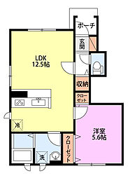 アパート 1LDKの間取図画像