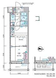 ジェノヴィア練馬春日町スカイガーデン 1DKの間取図画像
