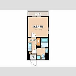 オークレスト青砥 3階1Kの間取り