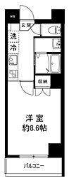 NewRiver新宿 1Kの間取図画像