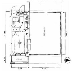 モナークマンション武蔵新城第2 4階ワンルームの間取り