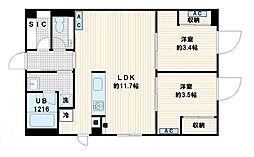 Fullea代々木 2階2LDKの間取り