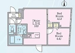 エルファーロ神楽坂III 2LDKの間取図画像