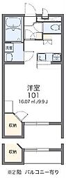 レオパレスマンダリーヌ 1Kの間取図画像
