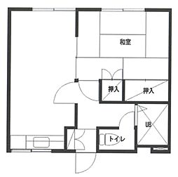グランドール馬場B棟 1LKの間取図画像