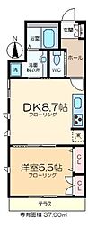 K'sドマーニ 1DKの間取図画像