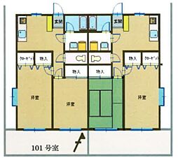 サンフラワァ 1階2DKの間取り