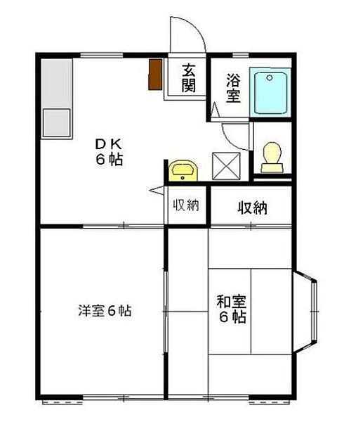 静岡県富士市横割２丁目(賃貸アパート2DK・2階・40.92㎡)の写真 その2