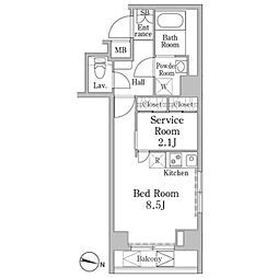 VAINQUEUR iwamotocho 4階ワンルームの間取り