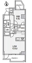 S-RESIDENCE千住大橋broad 1LDKの間取図画像