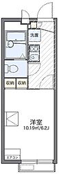 レオパレスカトレア 2階1Kの間取り