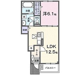 プティ・リス 1LDKの間取図画像