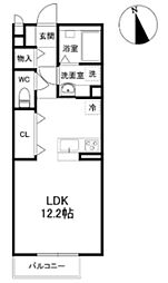 シャルマンハイム ワンルームの間取図画像