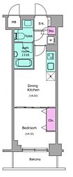 クレヴィアリグゼ西巣鴨 1DKの間取図画像