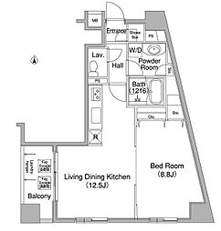 コンフォリア銀座EAST 1LDKの間取図画像