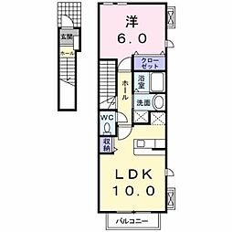 クリーンシャトー富士見・第三 1LDKの間取図画像