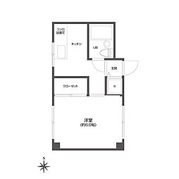 UMOORE 1階1Kの間取り