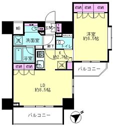 日神デュオステージ板橋駅前 1DKの間取図画像