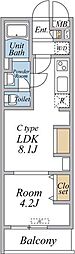 リブリ・西国立 1LDKの間取図画像
