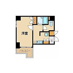 東京メトロ日比谷線 茅場町駅 徒歩3分の賃貸マンション 5階1Kの間取り