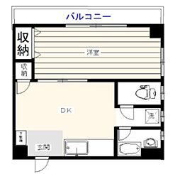 メゾンドール藤崎 1DKの間取図画像
