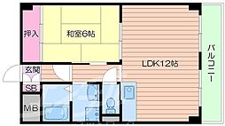 サンクス関目 1LDKの間取図画像