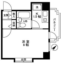 ホーユウパレス鶯谷駅前 1Kの間取図画像