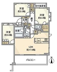 パストラルハイム上野毛 3LDKの間取図画像