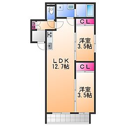 TIO HAVRE 2LDKの間取図画像
