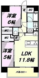 サンクレイドル八王子横山町 2LDKの間取図画像