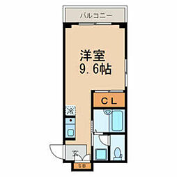 インパレス1 ワンルームの間取図画像