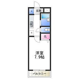ルーチェ2番館 1Kの間取図画像