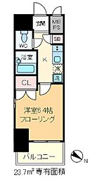 レクシオシティ王子神谷 1Kの間取図画像