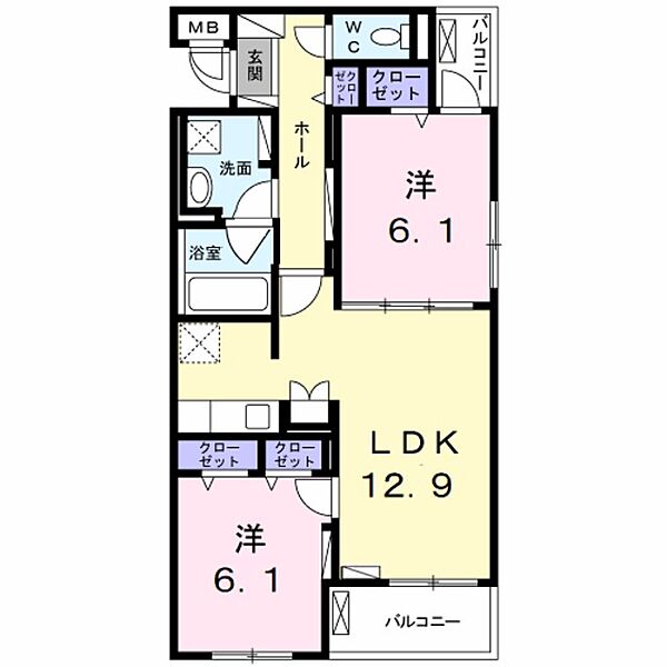 ヌーヴェルセゾン和泉大宮 ｜大阪府岸和田市加守町２丁目(賃貸マンション2LDK・1階・61.01㎡)の写真 その2