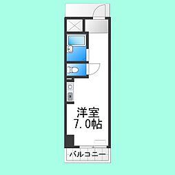 川口ハイツ ワンルームの間取図画像