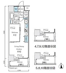 プライマル上野・稲荷町 1LDKの間取図画像
