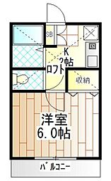 フォレスト 1Kの間取図画像