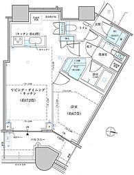 パークタワー勝どきサウス 1LDKの間取図画像