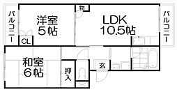 シャーンティ2 2LDKの間取図画像