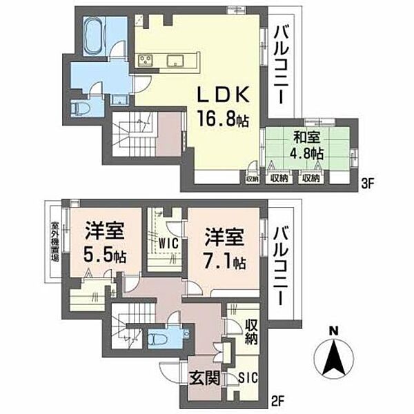 べレオ西新レジデンス A0201｜福岡県福岡市早良区西新７丁目(賃貸マンション3LDK・2階・100.60㎡)の写真 その2