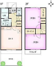 コート西砂B 2DKの間取図画像