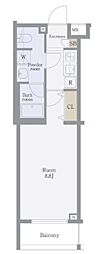 プレール・ドゥーク三軒茶屋 1Kの間取図画像
