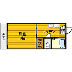 メゾン田村 1Kの間取図画像