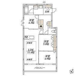 The Primrose at東松戸 3LDKの間取図画像